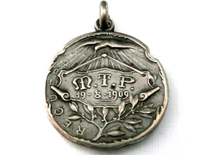 Antique French Silver Baptism Medal