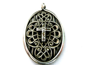 Vintage Sterling Silver Caged Miraculous Medal
