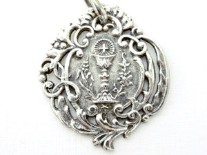 Antique French Silver Holy Communion Medal
