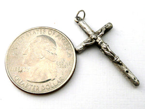 Antique French Silver Puffy Crucifix
