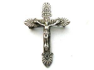 Vintage French Crucifix Brooch