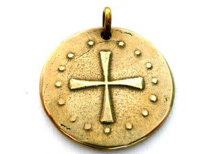 Vintage French Bronze and Enamel Saint Marcella Medal