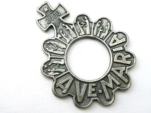Newer Vintage Italian One Decade Rosary Ring, 15 mysteries rosary