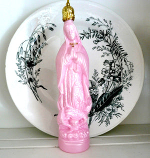 Pink Plastic Our Lady of Guadalupe Holy Water Bottle