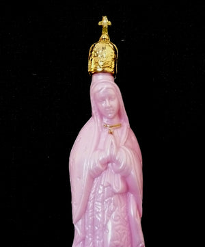 Pink Plastic Our Lady of Guadalupe Holy Water Bottle