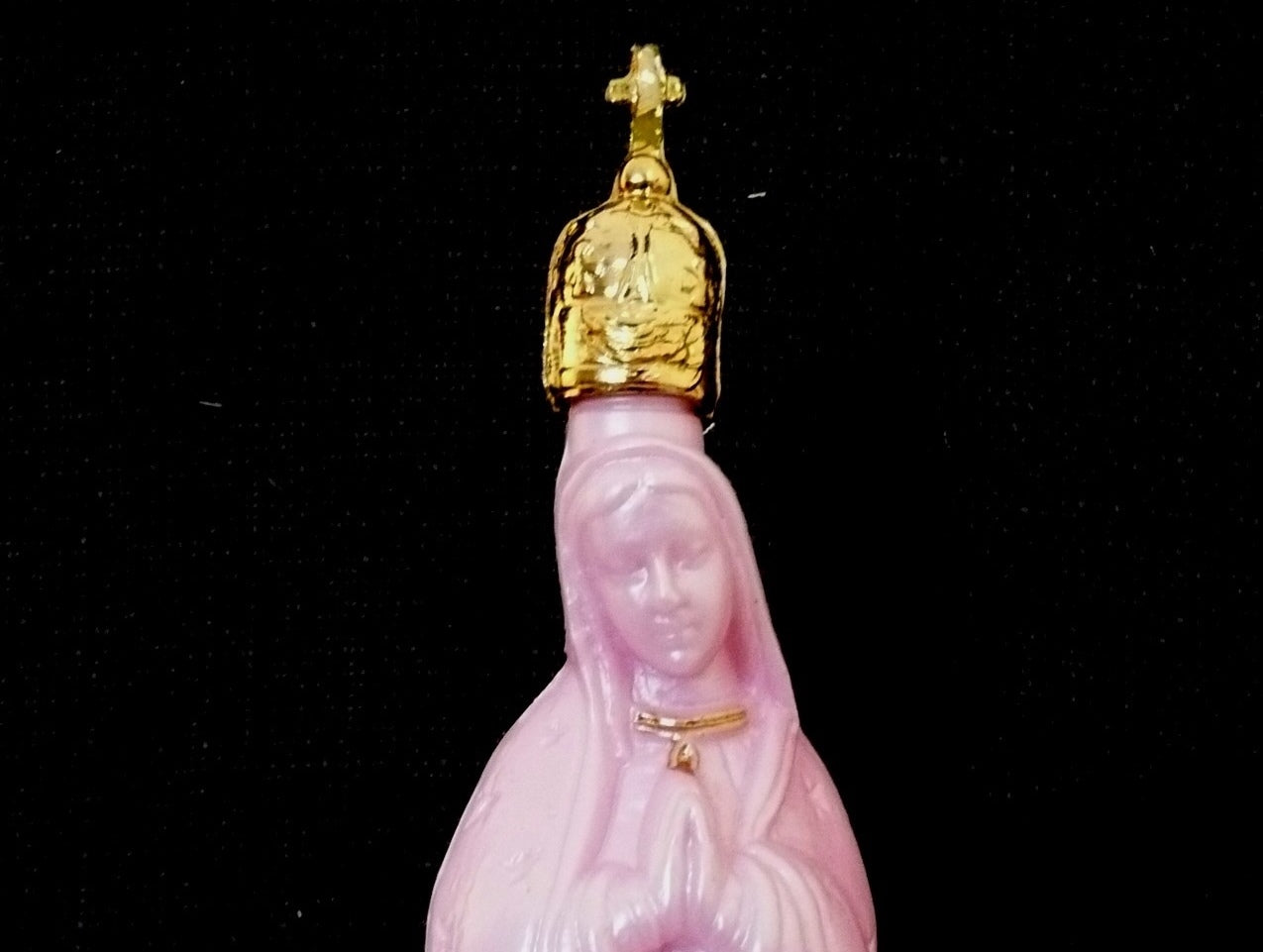 Pink Plastic Our Lady of Guadalupe Holy Water Bottle