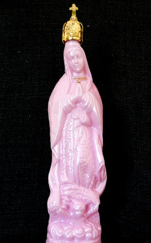 Pink Plastic Our Lady of Guadalupe Holy Water Bottle