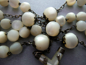 Antique French Silver and Mother of Pearl Rosary