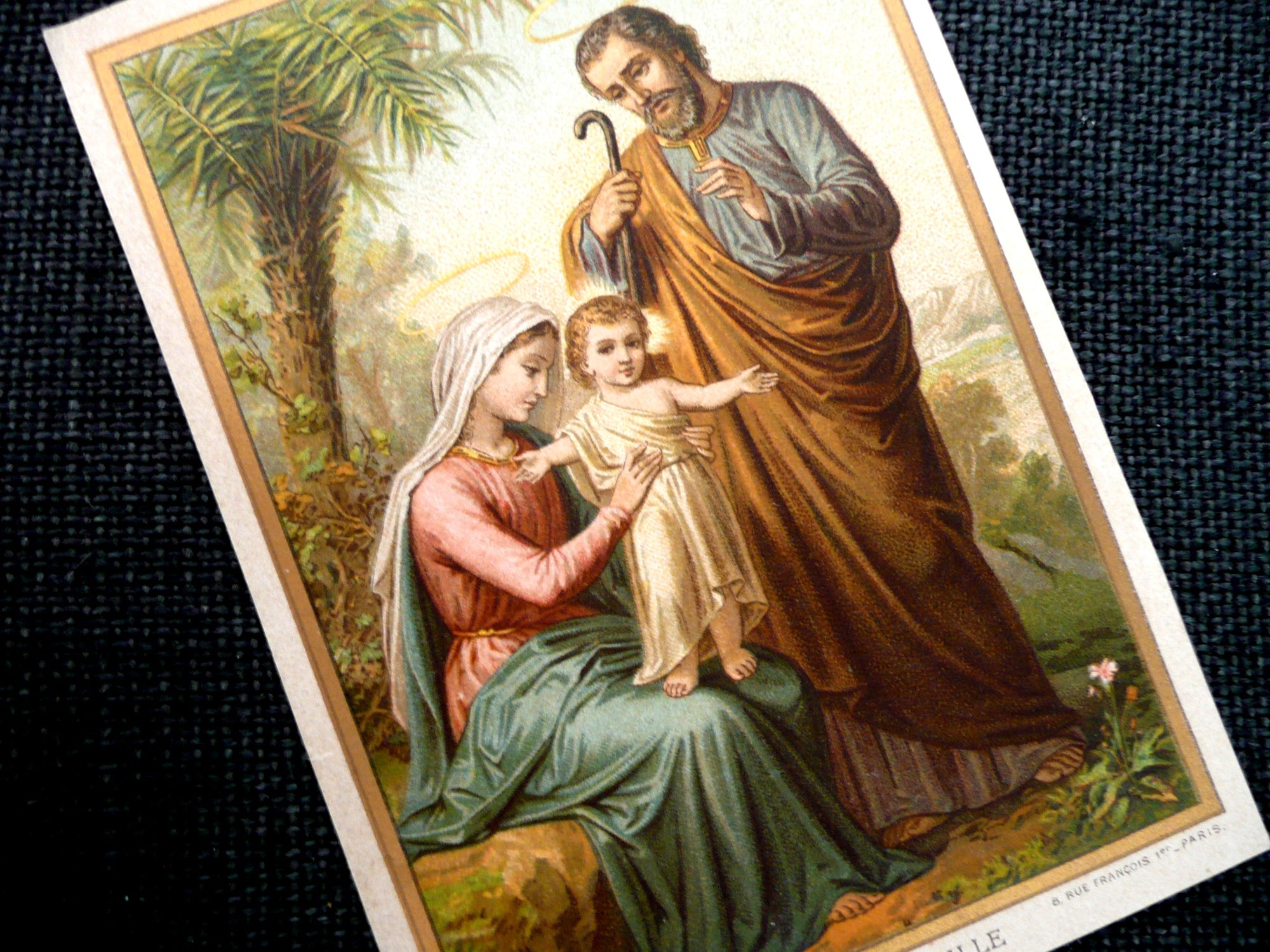 Vintage French Holy Family Holy Card
