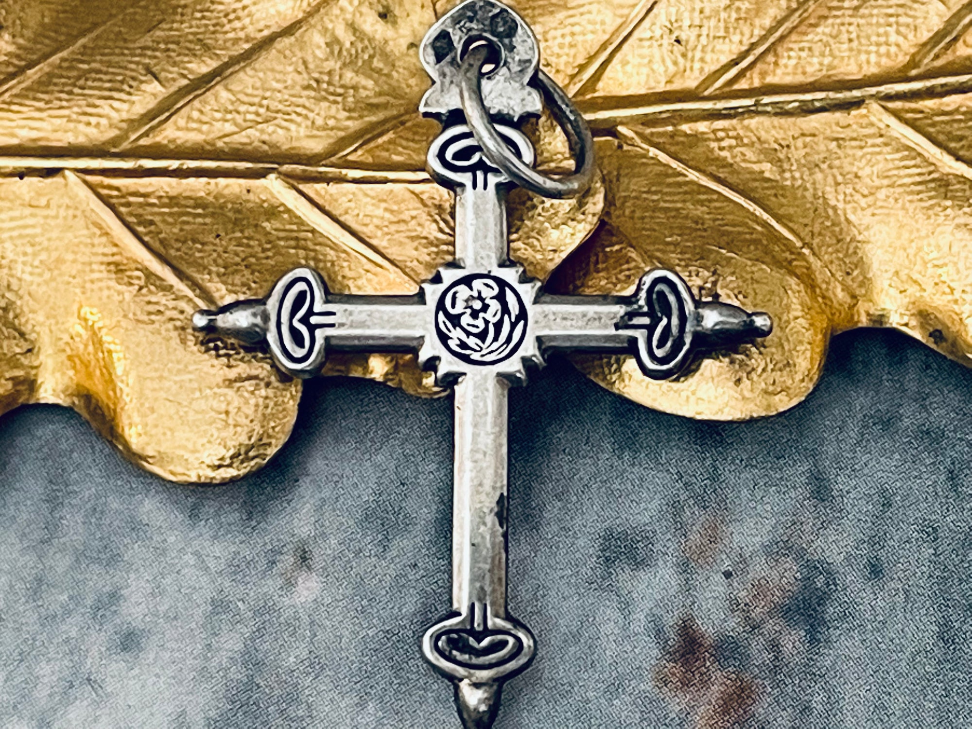 Vintage French Silver Jeannette Cross