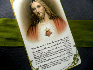 Vintage French Sacred Heart of Jesus Holy Card