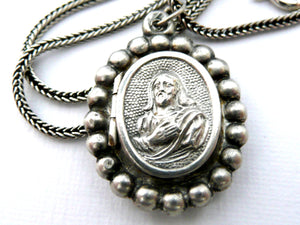 Jesus and Mary French Locket Necklace