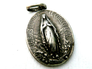 Vintage French Silver Our Lady of Lourdes Medal