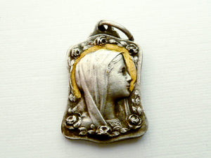 Vintage French Our Lady of Lourdes Medal