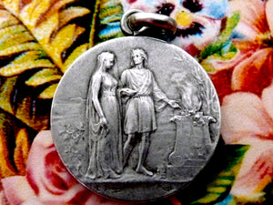 Antique French Marriage Medal by E Dropsy