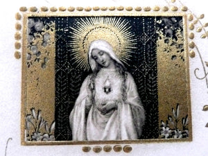 Small Vintage German Immaculate Heart of Mary Holy Card