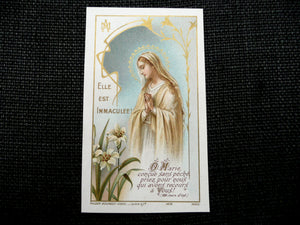 Vintage French Virgin Mary Holy Card