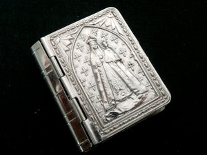 Vintage French, Our Lady of Fourviere Rosary Case and Miniature Our Lady of Lourdes Rosary.