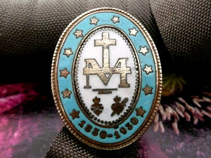 Vintage 100 Anniversary French Miraculous Medal Brooch