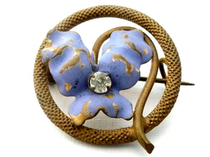 Vintage French Pansy Brooch
