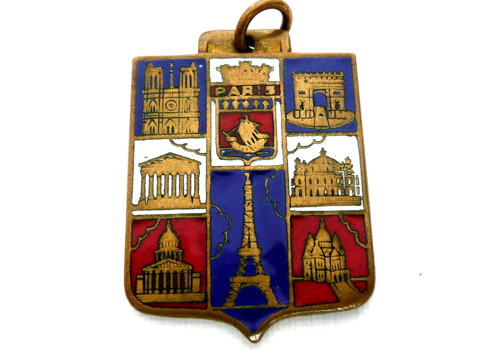 Vintage French Enamel Paris Souvenir Medal
