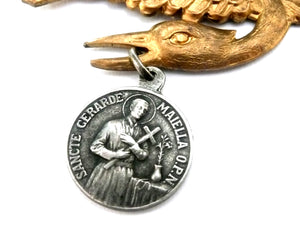 Small Vintage French Silver Our Lady of Perpetual Help and Saint Gerard Medal