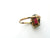 Vintage French Art Nouveau Red Glass Ring