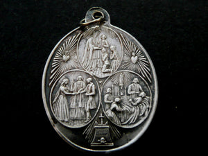 Antique French Silver Six Sacraments Medal