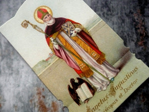 Vintage Italian Saint Augustine Holy Card