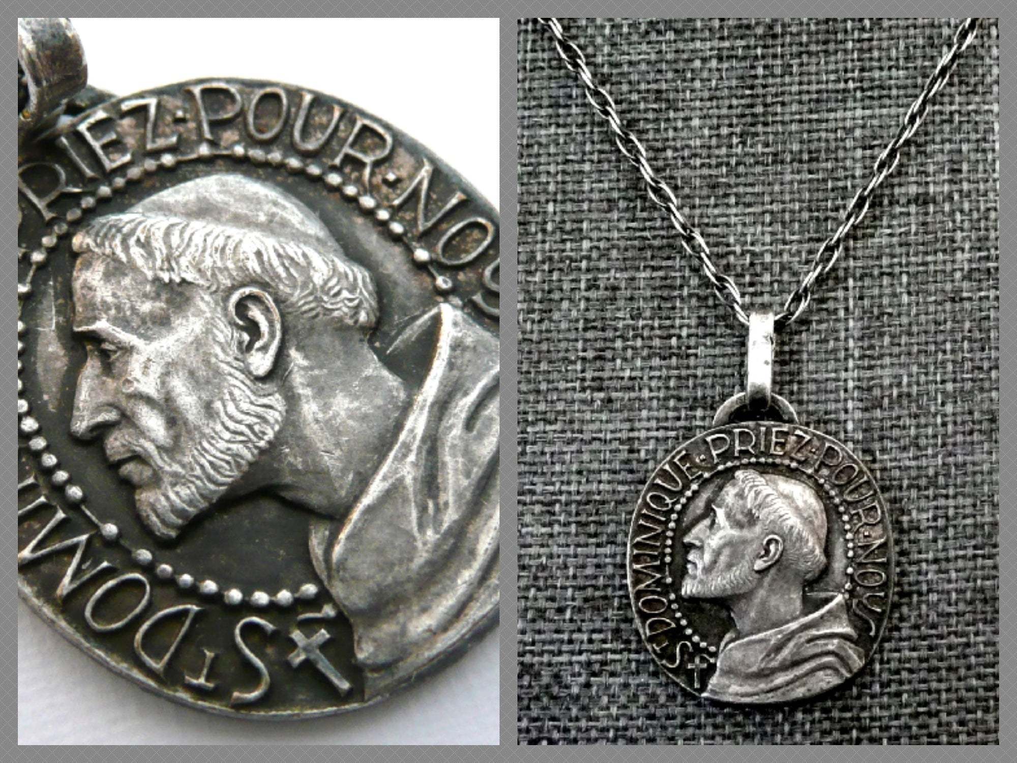 Vintage French Saint Dominic Medal