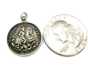 Vintage French Silver Saint George Medal
