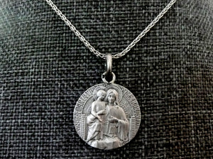 Vintage French Silver Scapular Medal by L Tricard