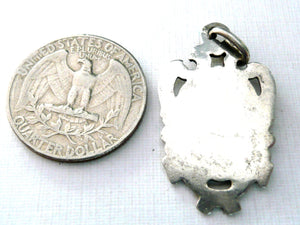Vintage French Silver and Gold Our Lady of Grace Medal
