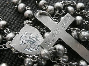 Vintage French 1930s Silver Rosary