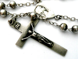 Vintage French 1930s Silver Rosary