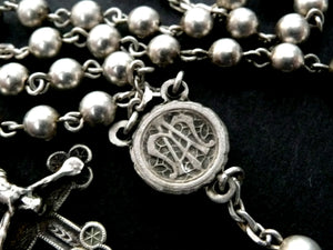 Antique French Silver Rosary