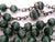 Antique French Green Marbled Glass and Silver Rosary