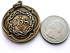 Large Vintage French Penin Poncet Sacred Heart of Jesus Medal