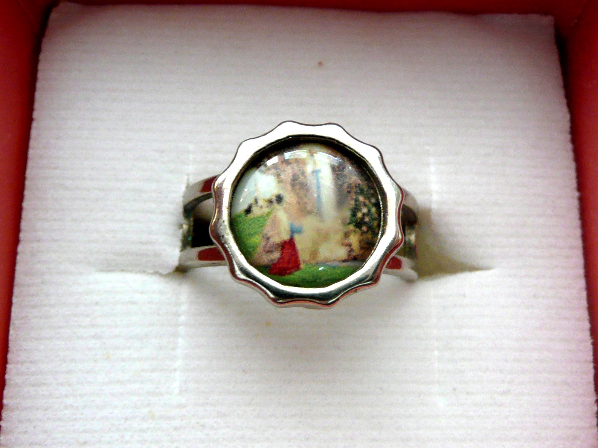 Vintage French Adjustable Our Lady of Lourdes Ring