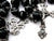 Antique French Black Marbled Glass and Silver Rosary
