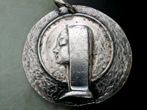Vintage French Silver Elie Pellegrin Virgin Mary Medal