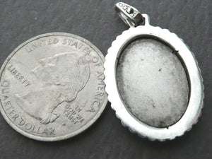 Vintage French Silver and Marcasite Our Lady of Lourdes Medal