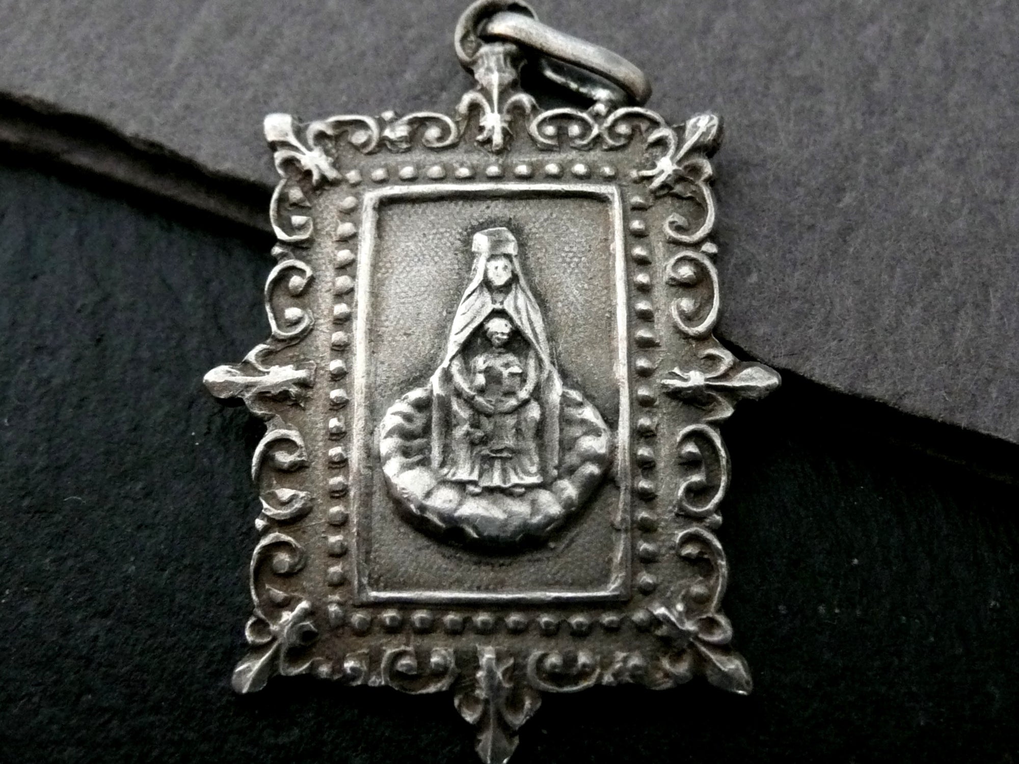 Vintage French Silver Our Lady of Miracles Medal