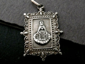 Vintage French Silver Our Lady of Miracles Medal